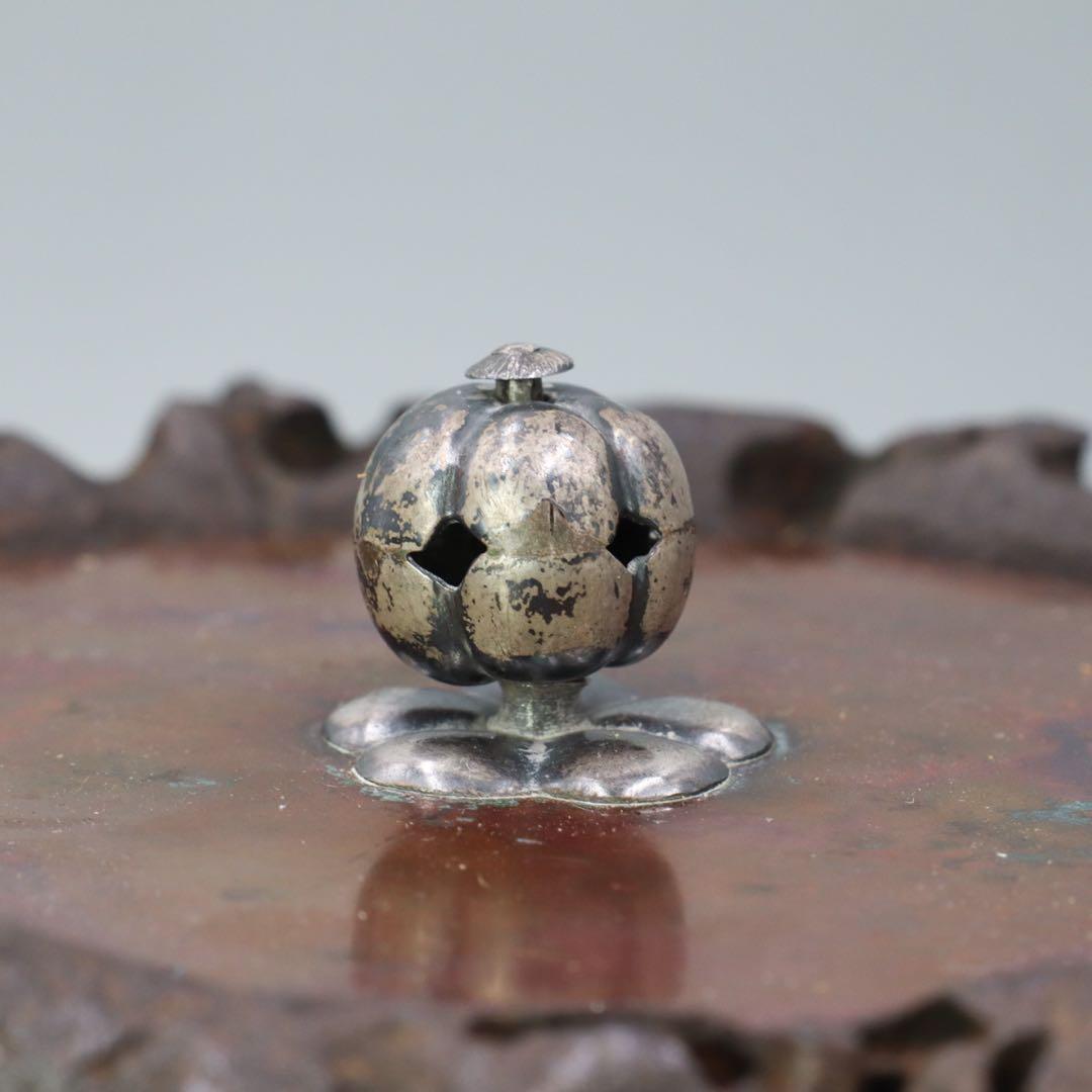 光玉堂 大國寿朗造 銀梅摘 花鳥紋漢詩図鉄瓶 唐銅蓋