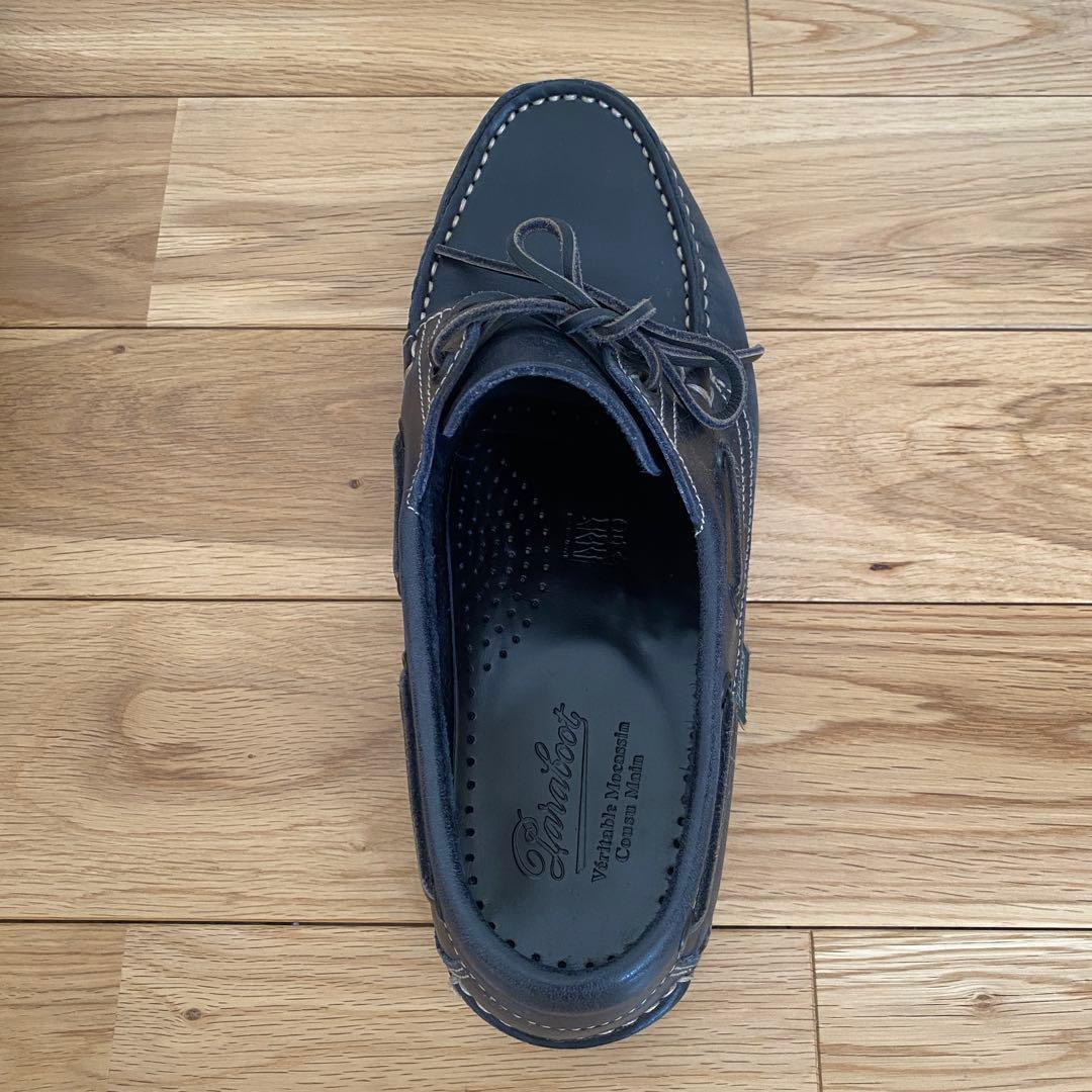 パラブーツ　デッキシューズ　ネイビー レザー