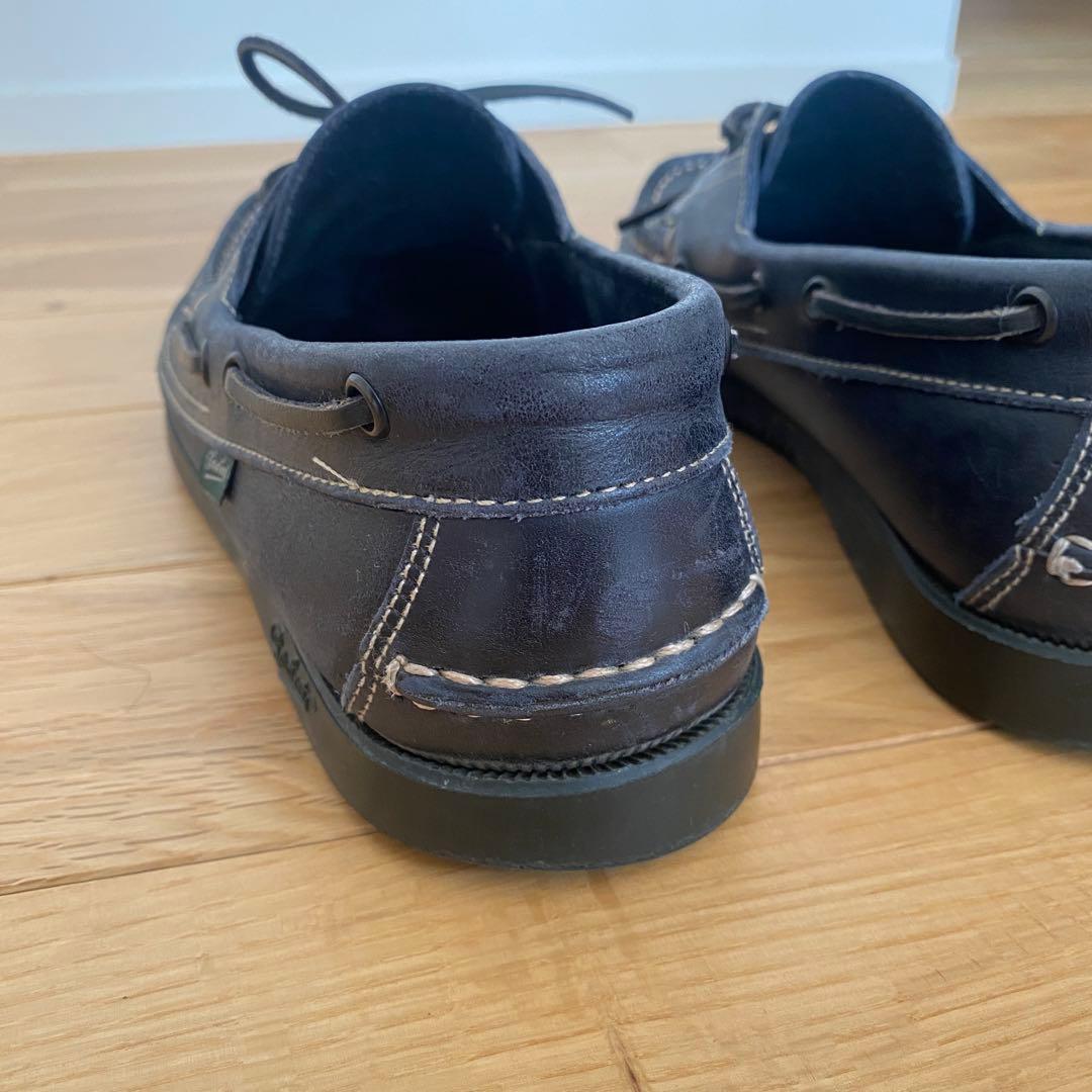 パラブーツ　デッキシューズ　ネイビー レザー