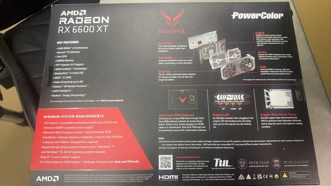 未使用AMD Radeon RX 6600XT 8GB