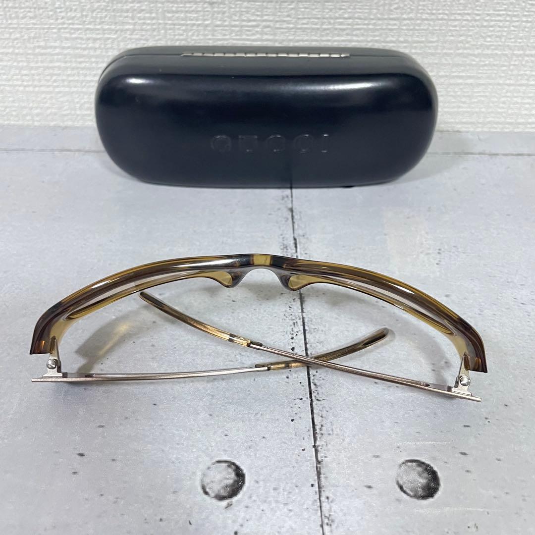 美品　グッチ　1487 インターロッキング　サイドロゴ　GGロゴ　サングラス　茶