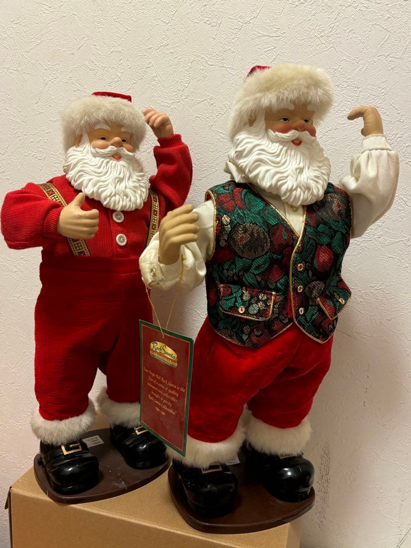 サンタクロース人形2体セット　ロッキンアラウンド　ジングルベルロックサンタ2体