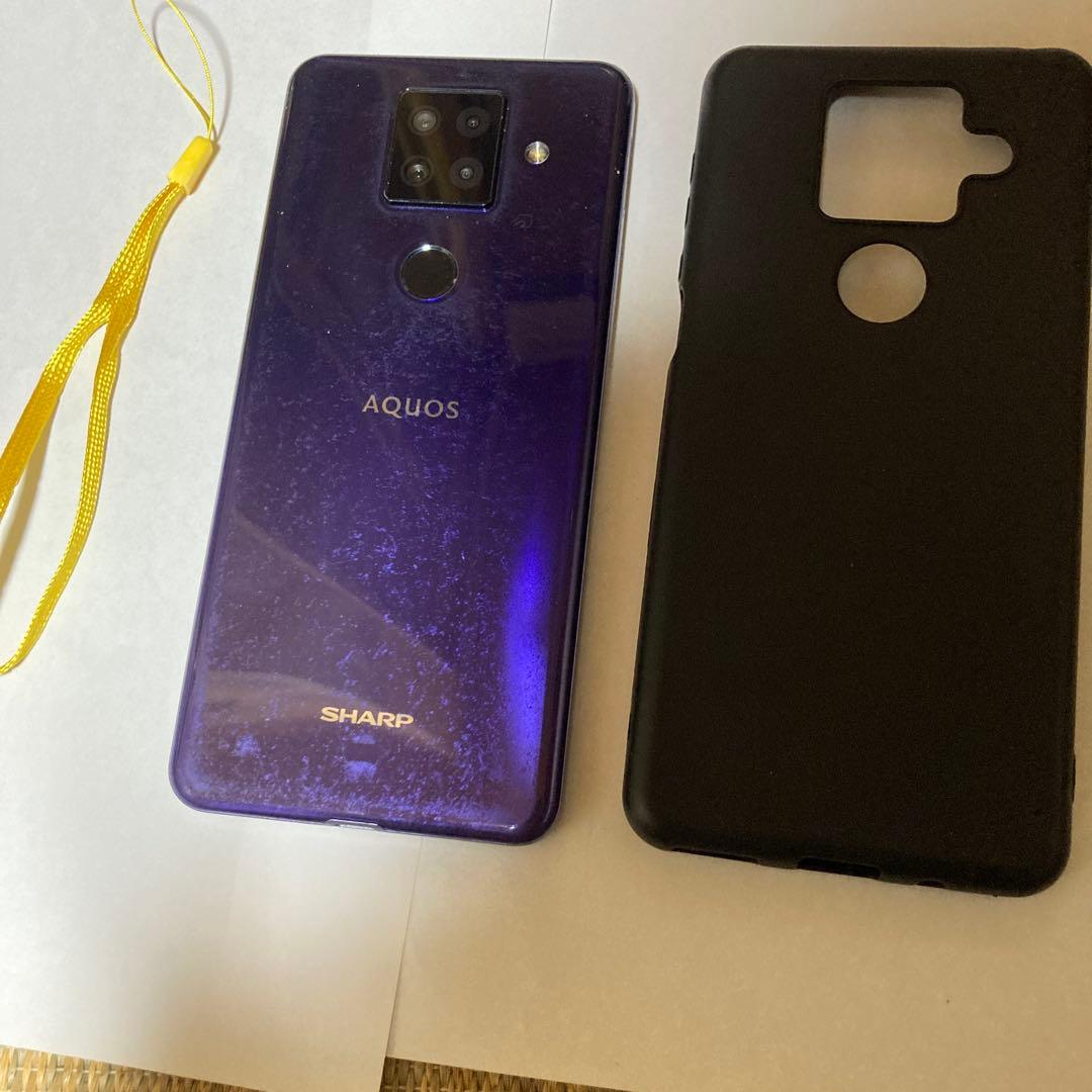 SHARP AQUOS パープル 本体 ケース付き