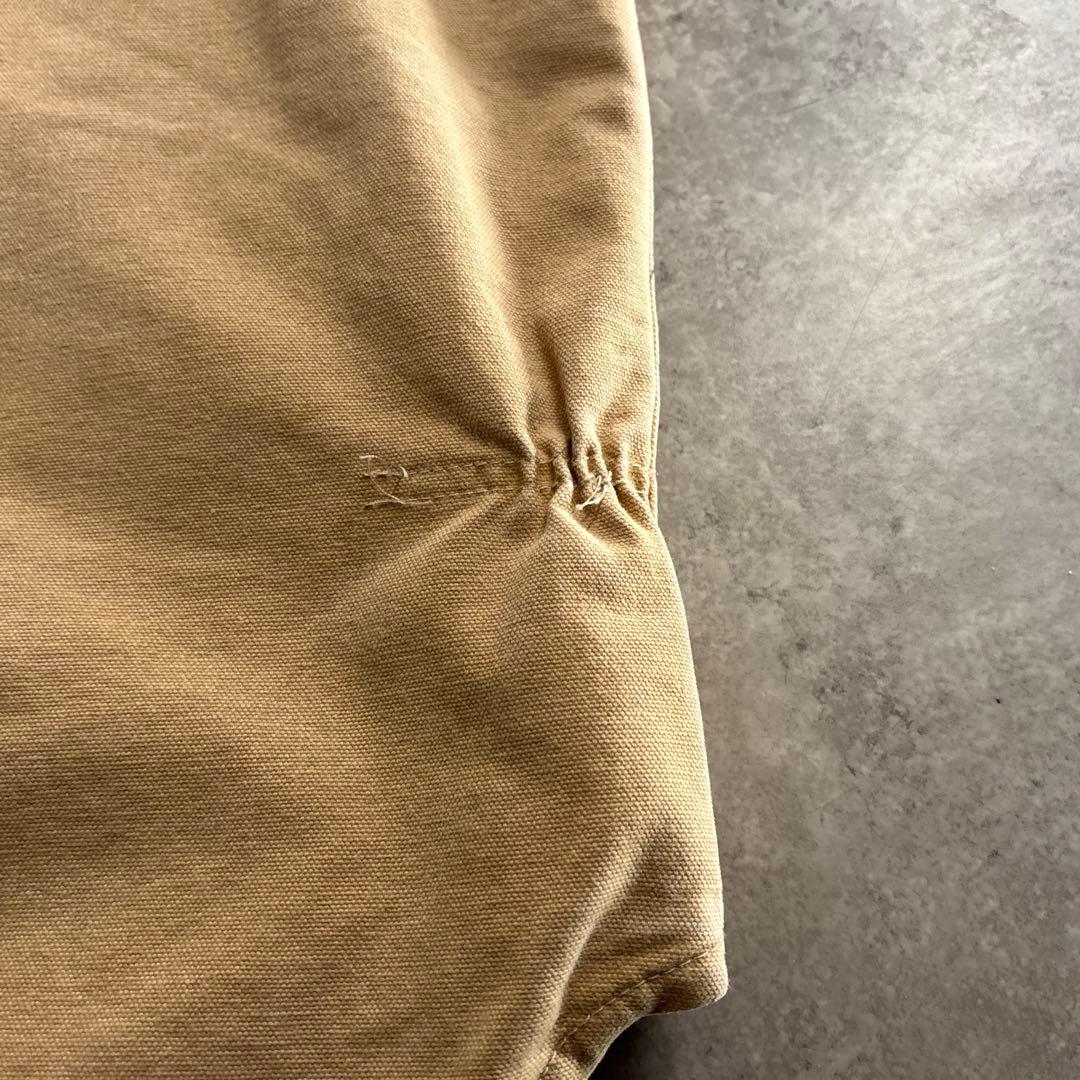 00's■USA製■carhartt【XL】ダックベスト 腰ゴム ベージュ