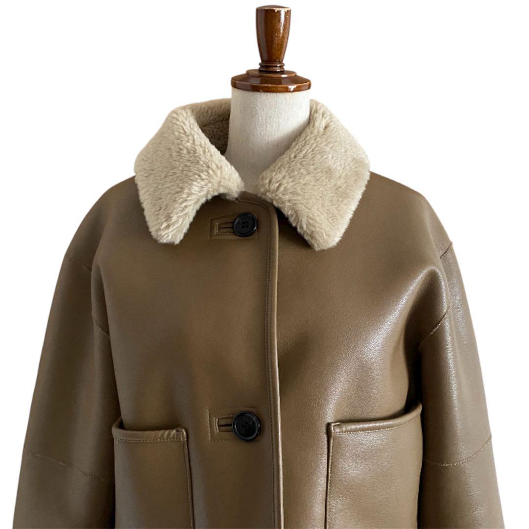 ジャケット・アウター CLANE VEGAN LEATHER BOA SHORT JACKET