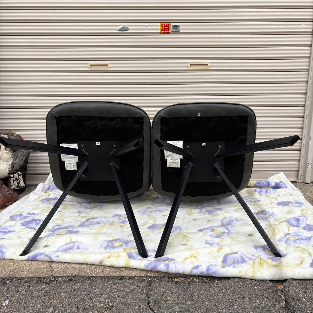 美品 ニトリ ダイニングチェア モラド DGY ダークグレー 2脚セット①