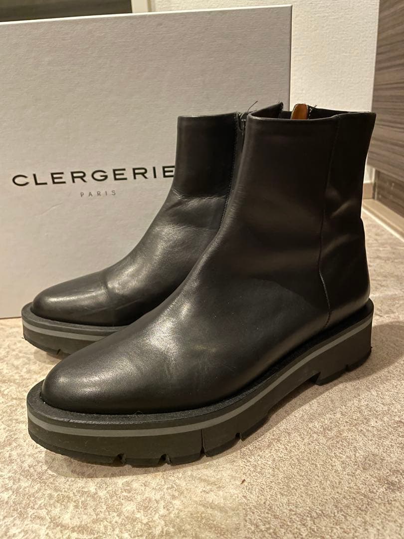 ☆フランス　クレジュリー　CLERGERIE 本革　37 ブラック ブーツ