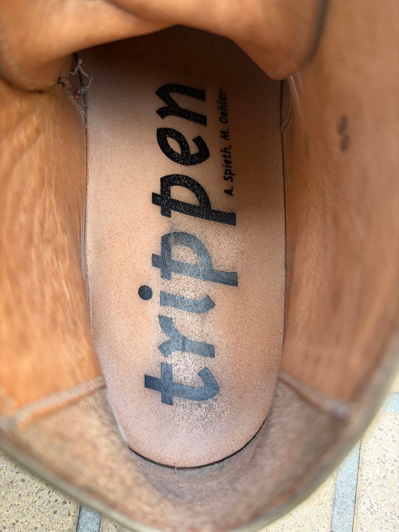 trippen 39 カーキ　レザーブーツ