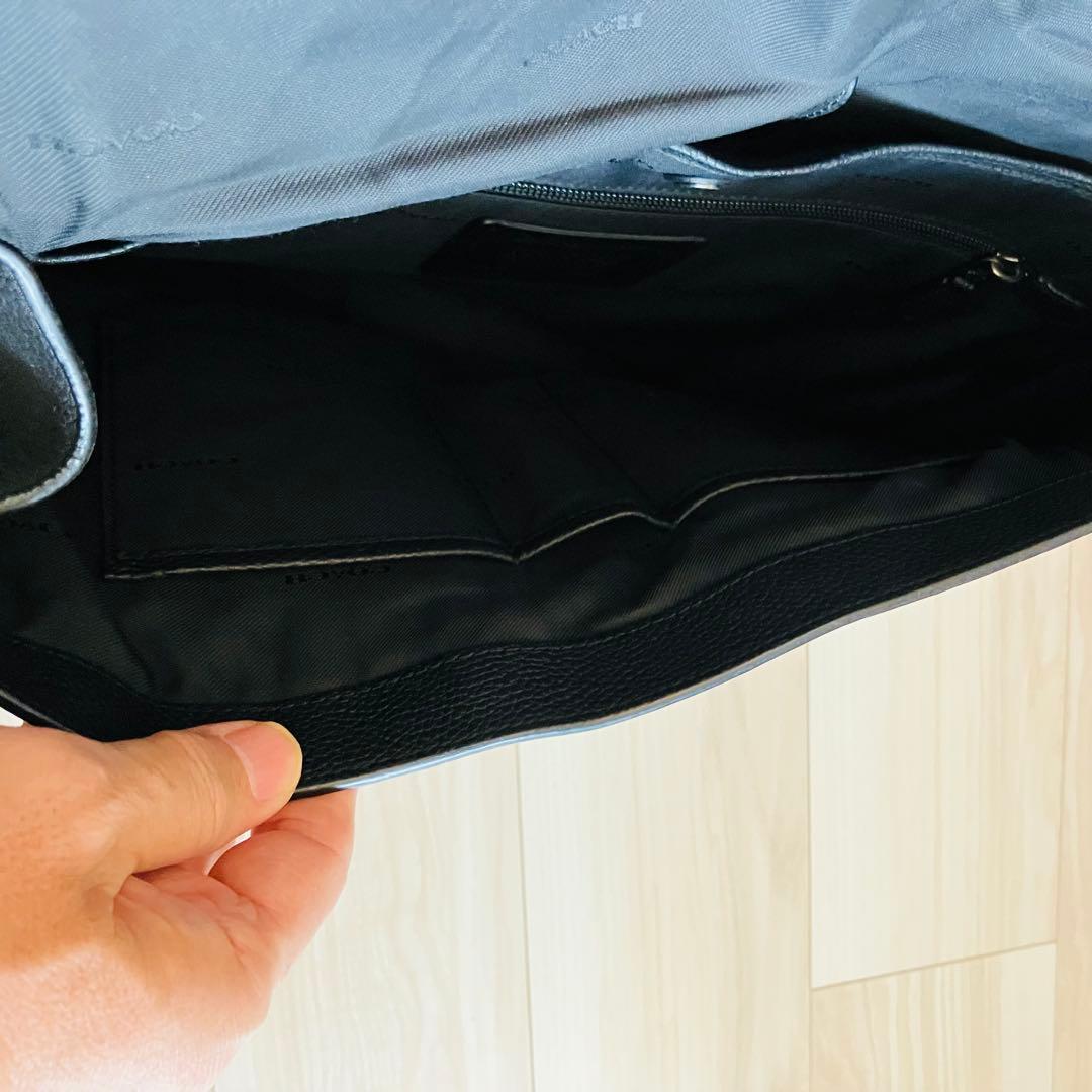 COACH ブラック ビジネスレザー バッグ　美品　定価10万円超　格安出品