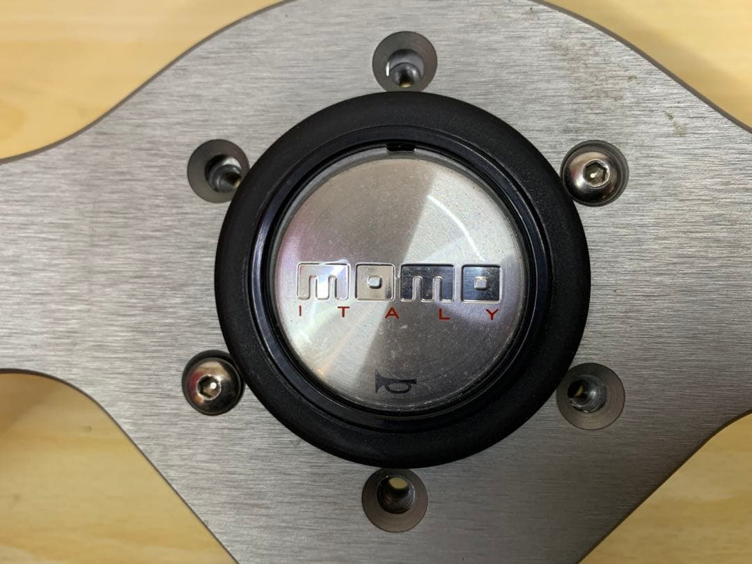 【中古】momo ウッド&レザーステアリングハンドル MM70508-14