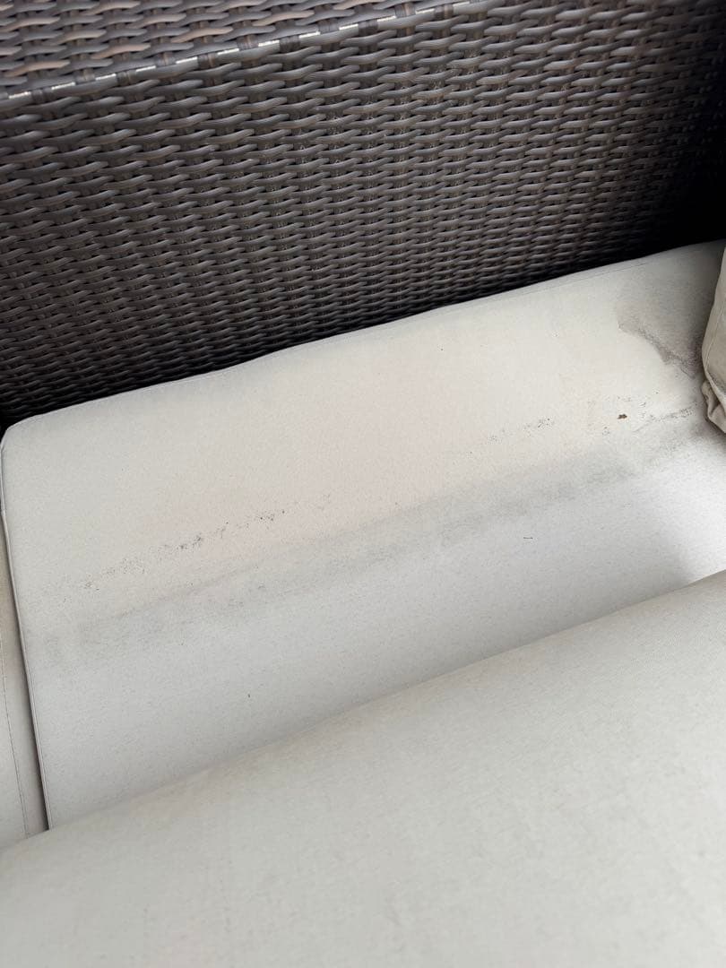 屋外用ガーデンソファ ラタン調 撥水 防水 汚れあり