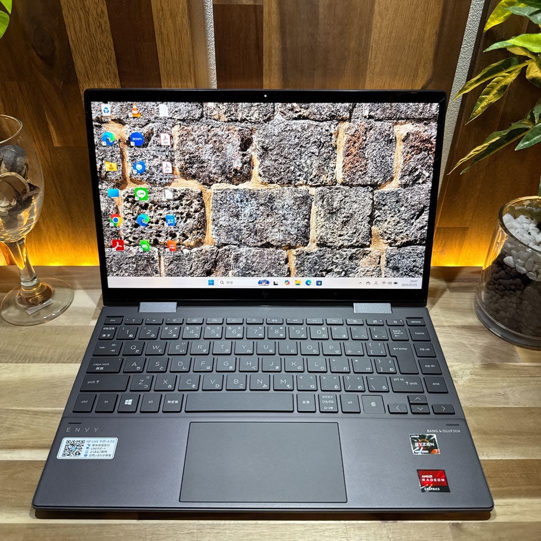 準美品・高級感2in1‼️HP☘Ryzen7☘指紋認証☘512GB☘ノートパソコン