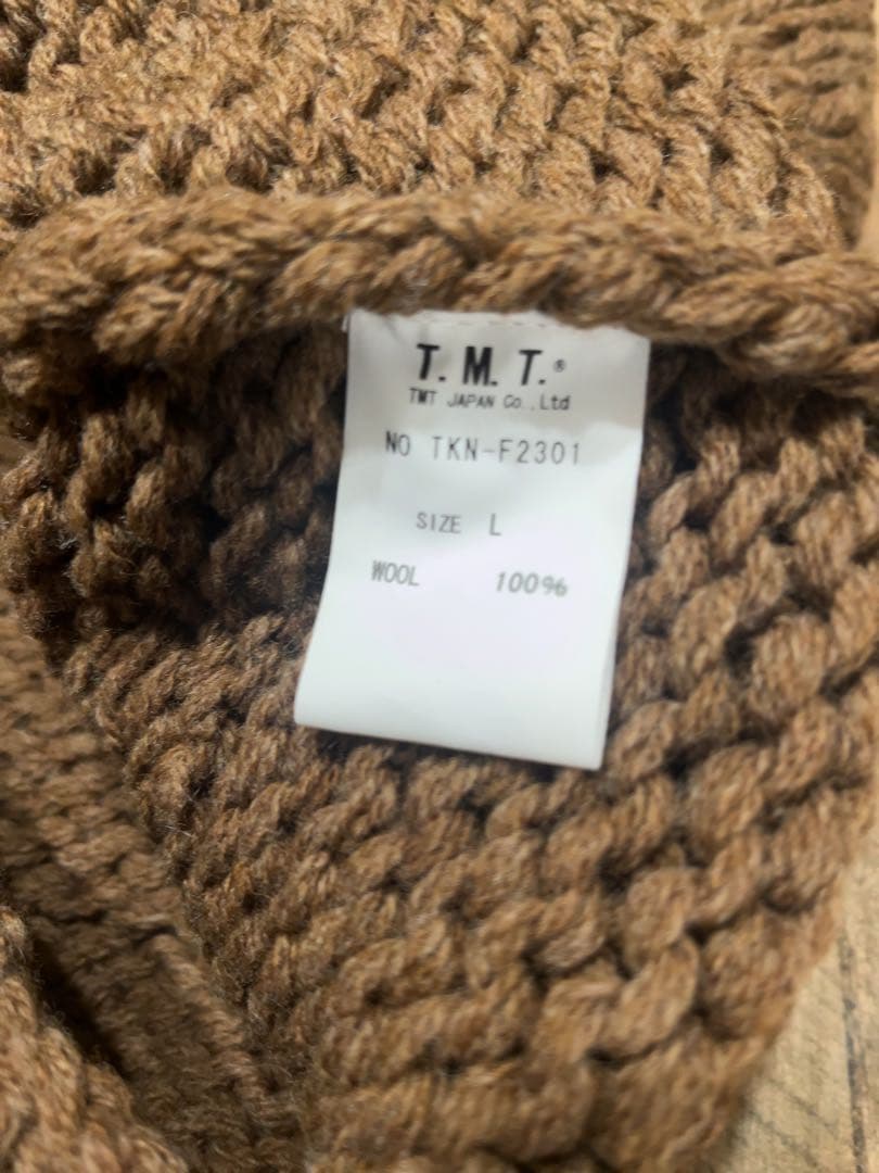 【定価49500円 】TMT 高級ウール100% ケーブルタートルKNIT L