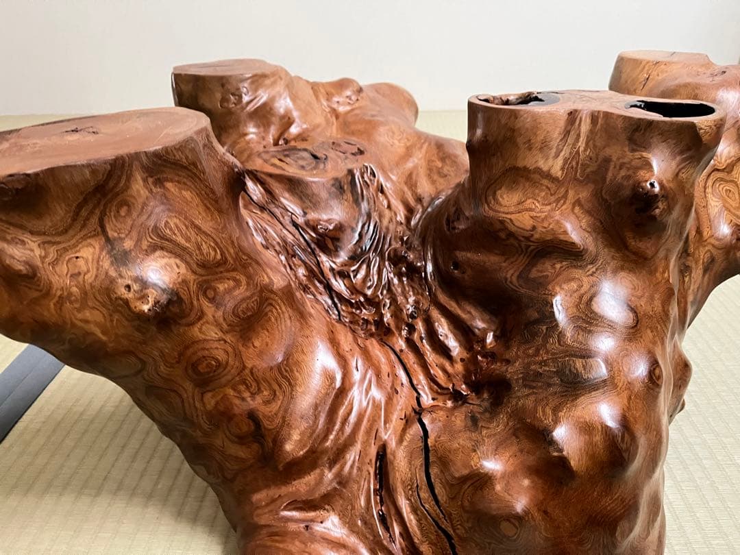 座卓、テーブル、木根花台、大型飾り台、切り株、無垢材、盆栽台、玄関、茶室