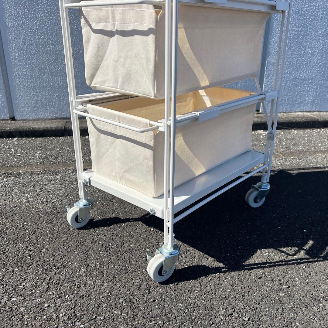 無印良品 スチールユニットシェルフ ホワイト スチールラック 4段 キャスター