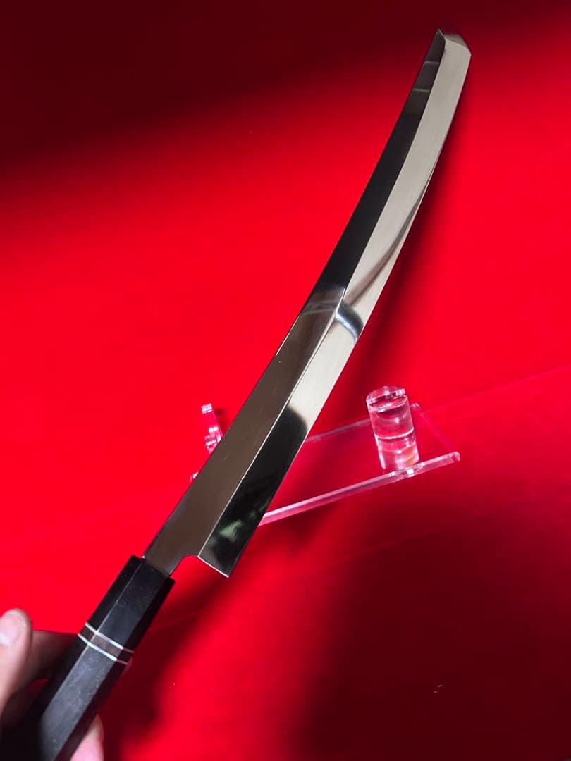 包丁　先丸型　尺三　鏡面仕上げ　切味抜群　箱付　未使用品