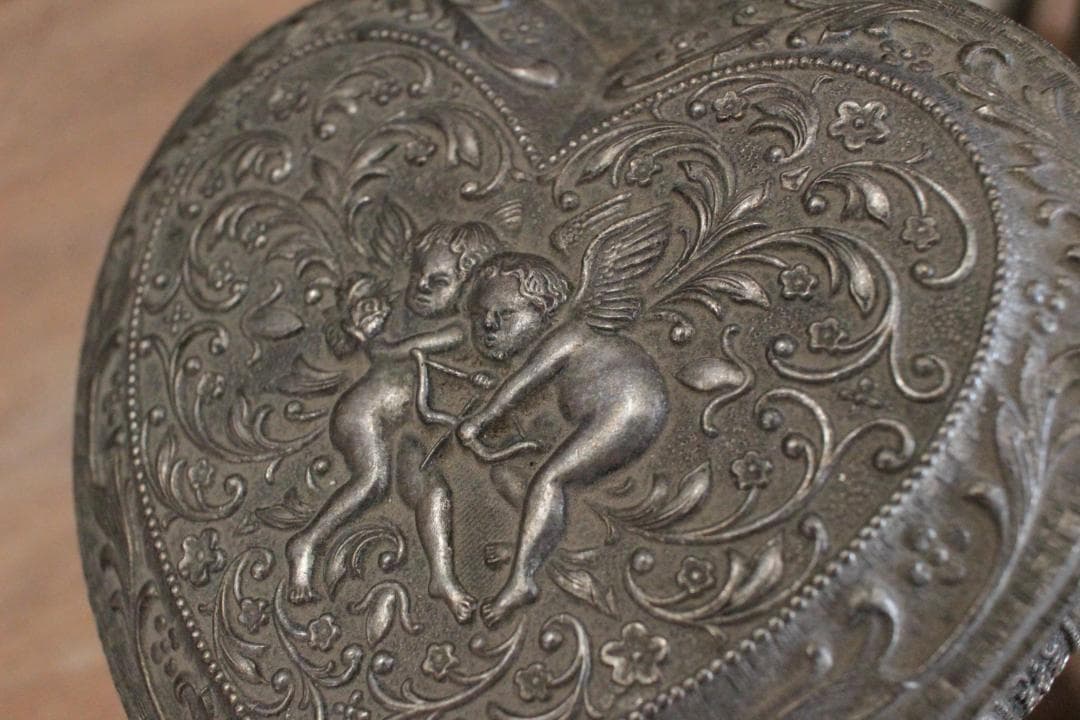 装飾ジュエリーボックス・天使ハート/フランスアンティーク