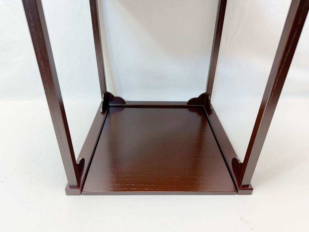 ほぼ未使用 茶道具 溜塗 二重棚 茶棚 組み立式 元箱