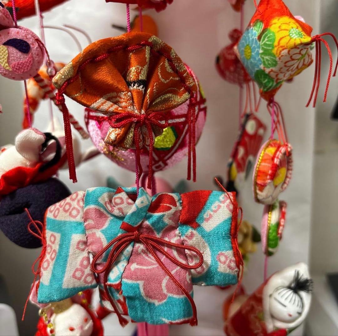 女の子の節句・お雛様つるし飾り・古布・正絹・ハンドメイド❗️