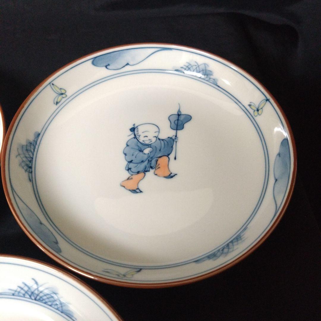 未使用 有田焼 幸祥窯　唐子　銘々皿5枚　縁起物　お祝い