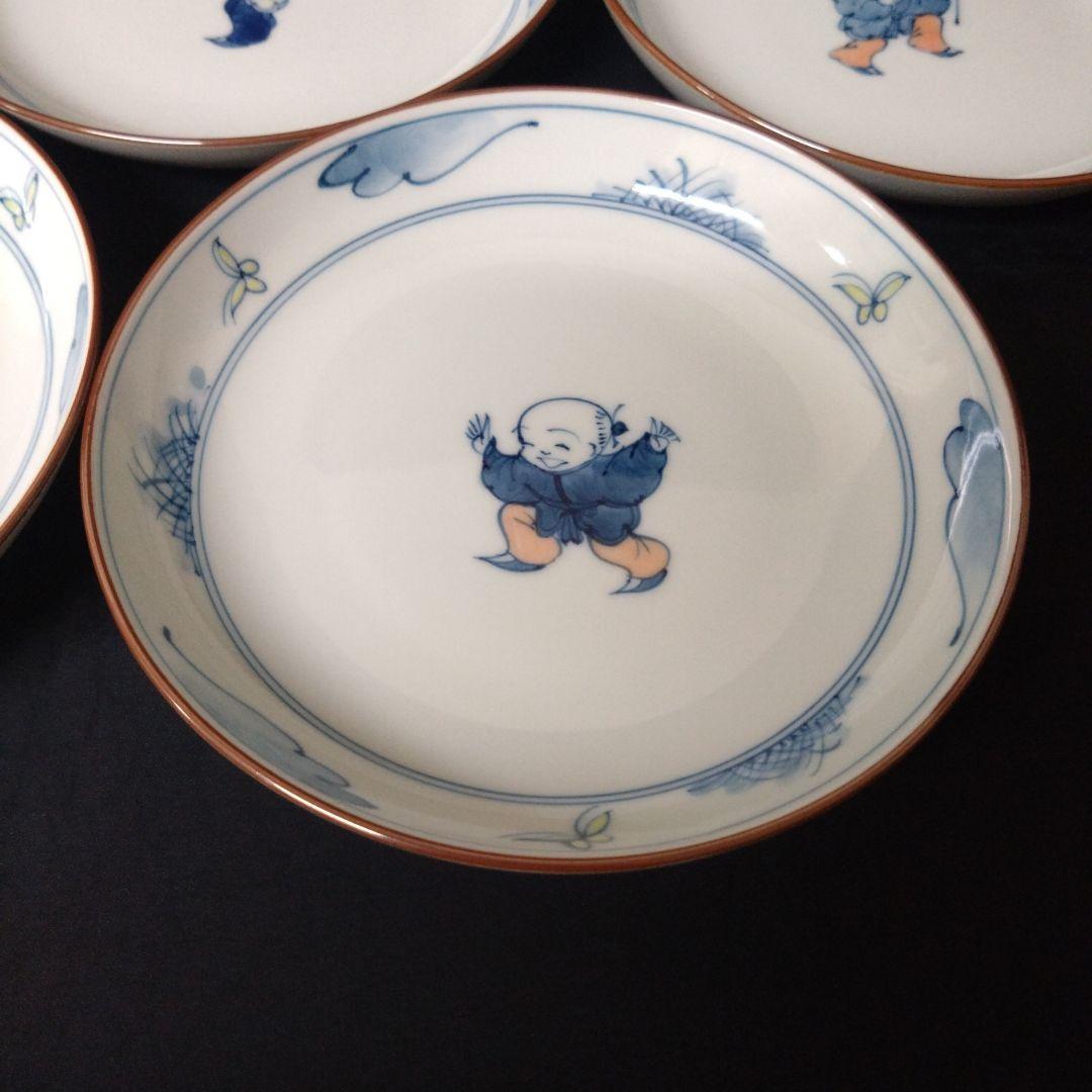 未使用 有田焼 幸祥窯　唐子　銘々皿5枚　縁起物　お祝い