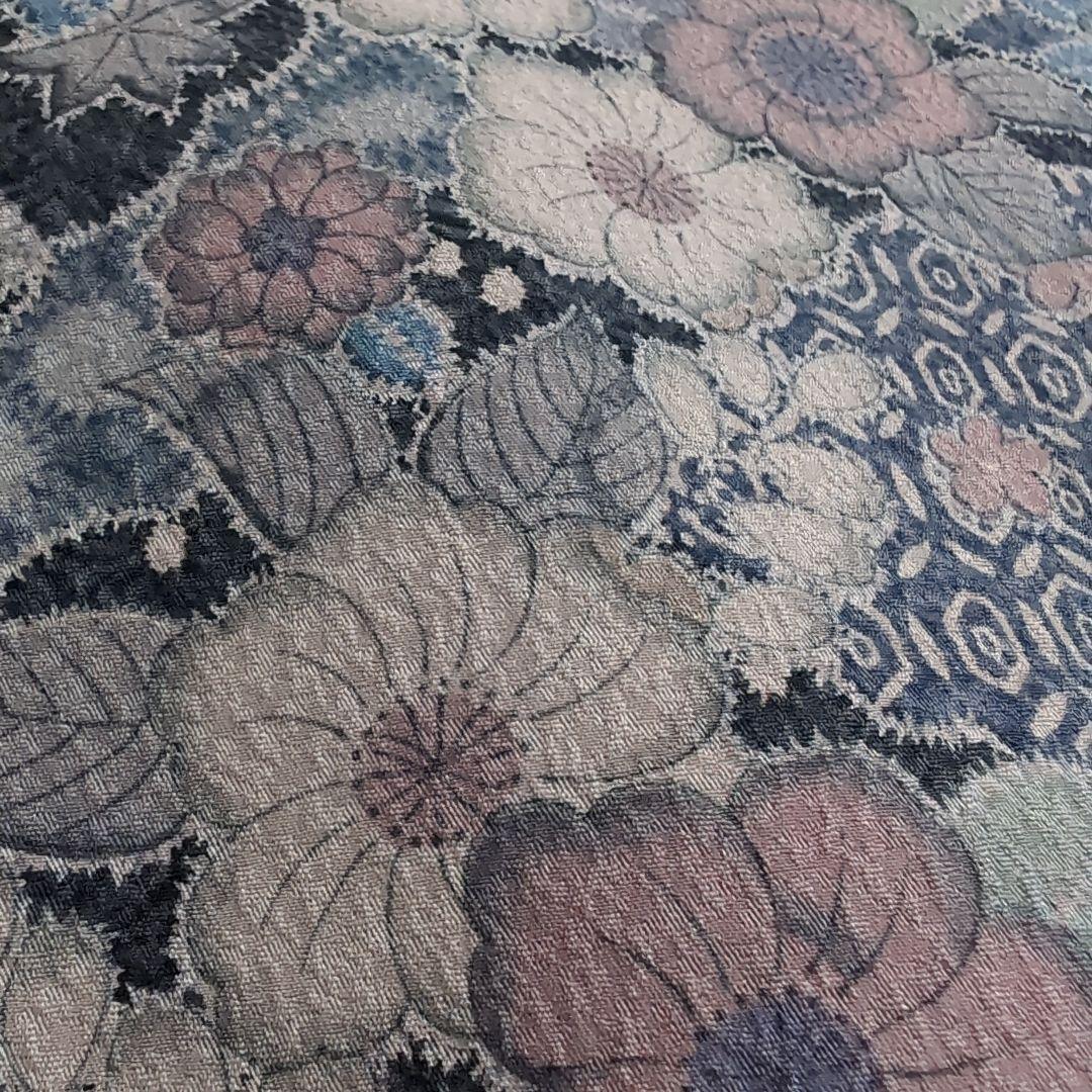 【三花】美品　洗える着物　辻ヶ花　グレー　鼠　袷　リサイクル　リユース