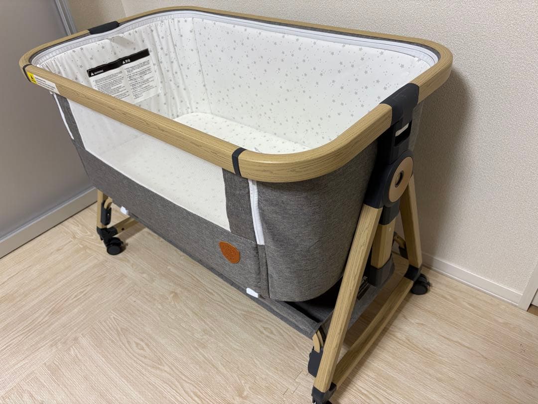 HZDMJ ベビーベッド　高さ調節可　コンパクト　折り畳み　ゆりかご