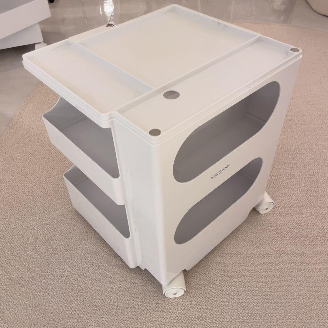 ボビーワゴン レプリカ 回転　ワゴン　マルチワゴン　収納　韓国　収納家具　白