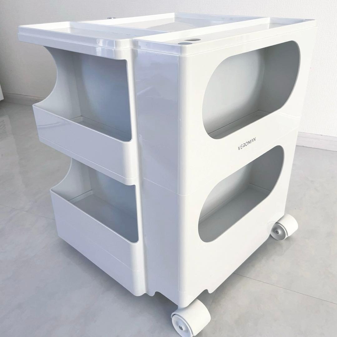 ボビーワゴン レプリカ 回転　ワゴン　マルチワゴン　収納　韓国　収納家具　白