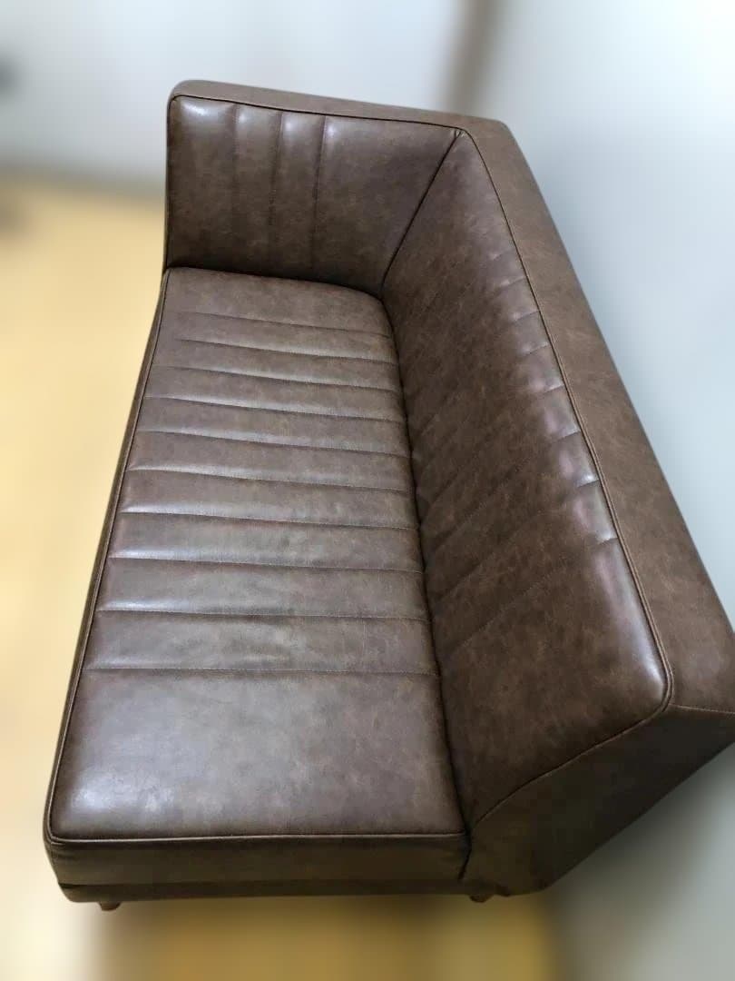 送料無料 2人掛けソファ レザー調 142cm 有名ショップ購入 112925