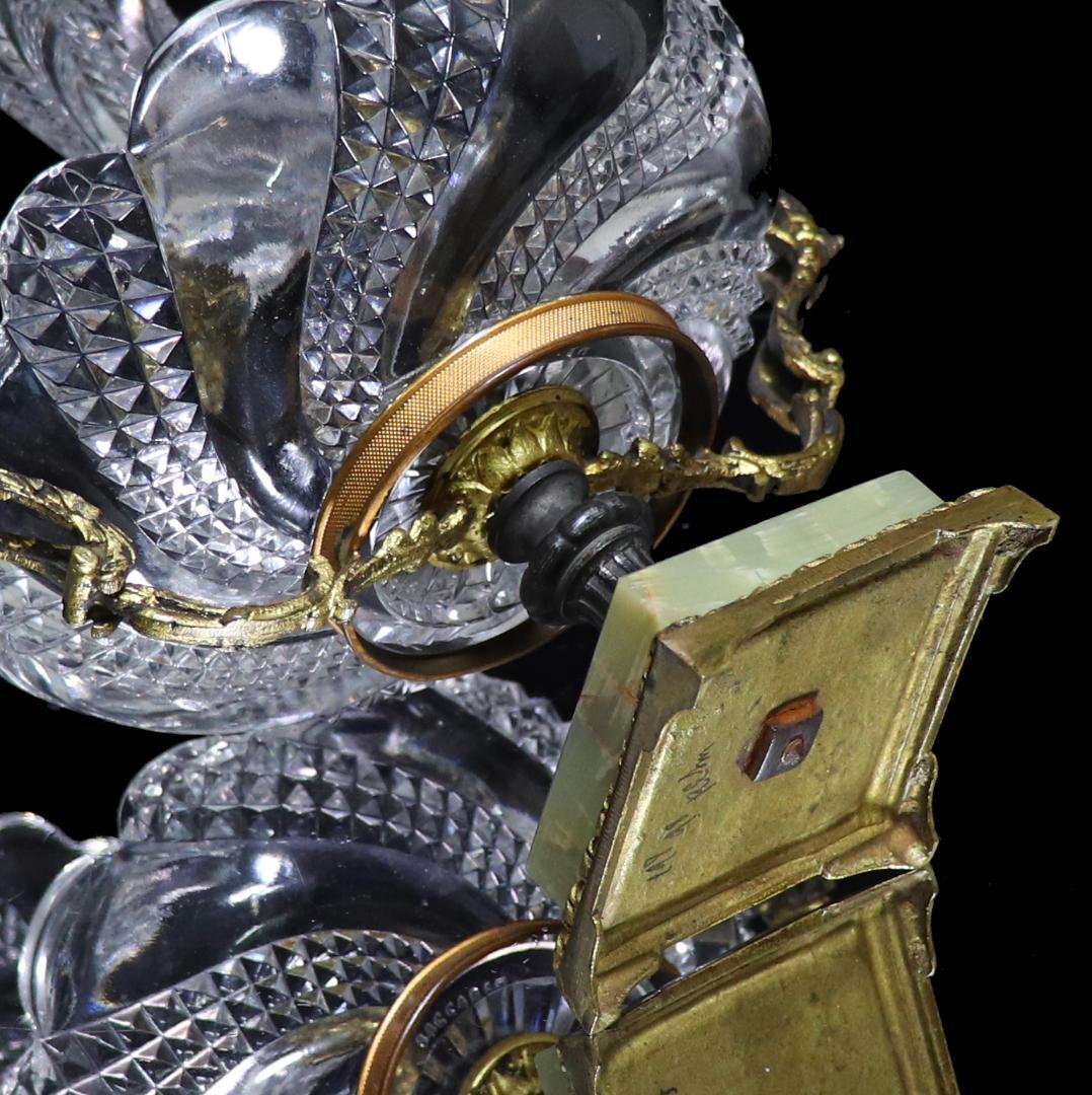 オールド・バカラ 博物館級 大型30cm センターピース 花瓶&コンポート大理石