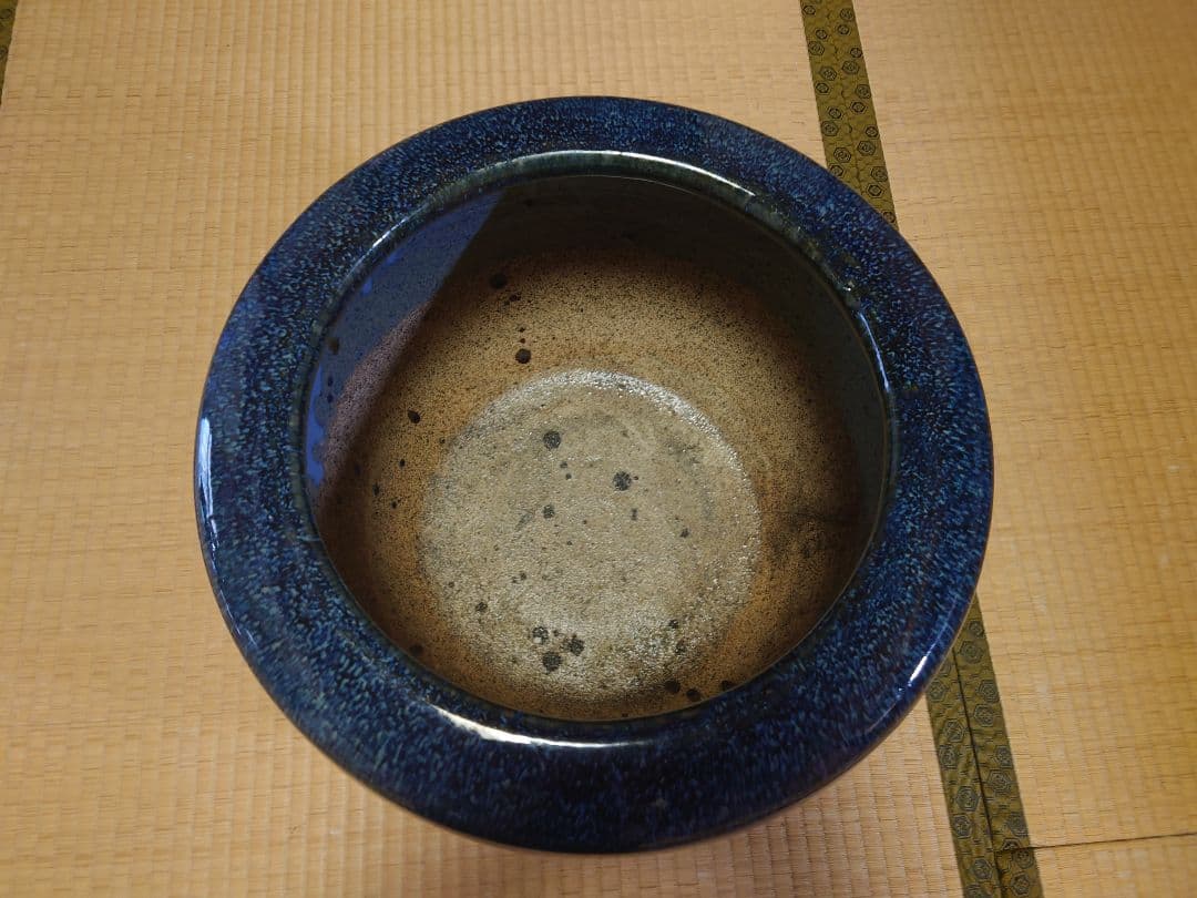 【陶磁器製】火鉢　金魚鉢　メダカ鉢　藍染　【屋内用】