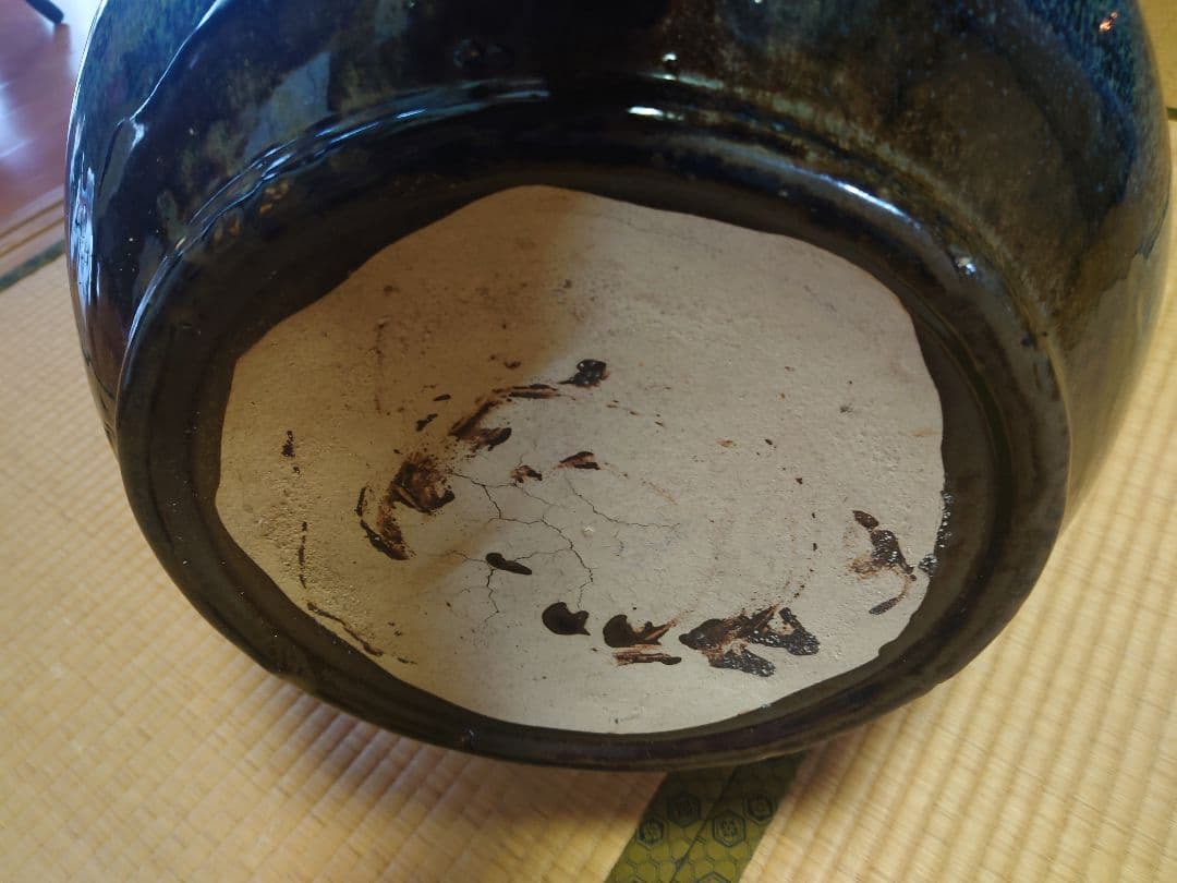 【陶磁器製】火鉢　金魚鉢　メダカ鉢　藍染　【屋内用】