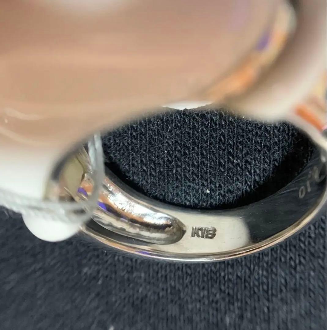 k18WG天然石ダイヤモンドリング