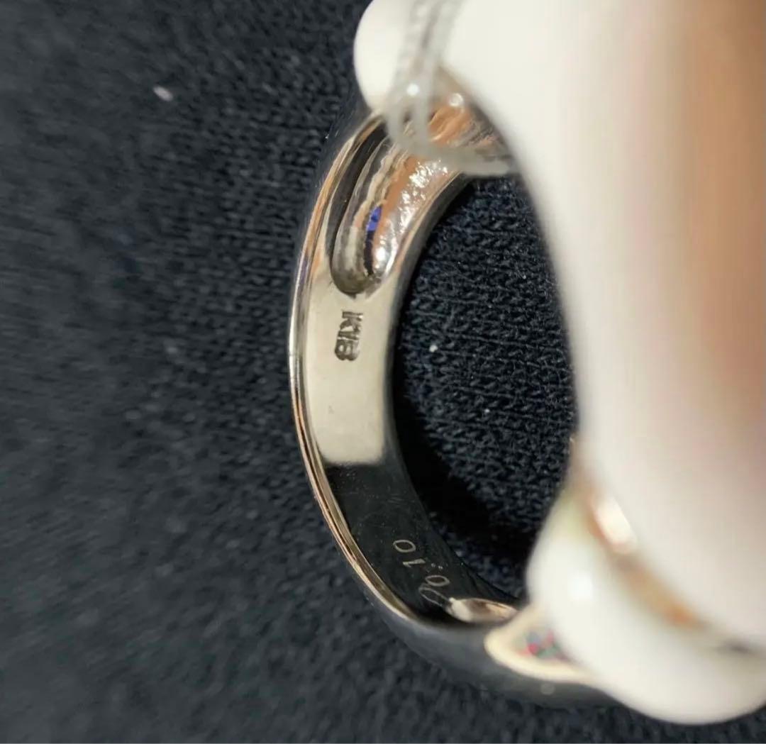 k18WG天然石ダイヤモンドリング