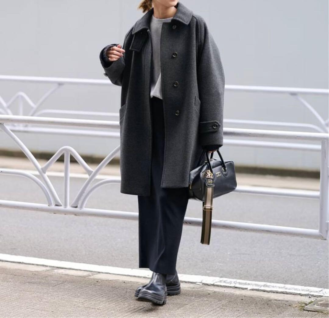 【FRAMeWORK】 ラムウール MIX シャルムバルカラーコート 36 美品