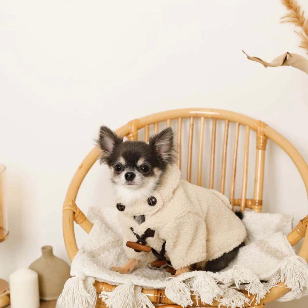 モンシェリ　ダッフルコート　犬服　アイボリーMサイズ