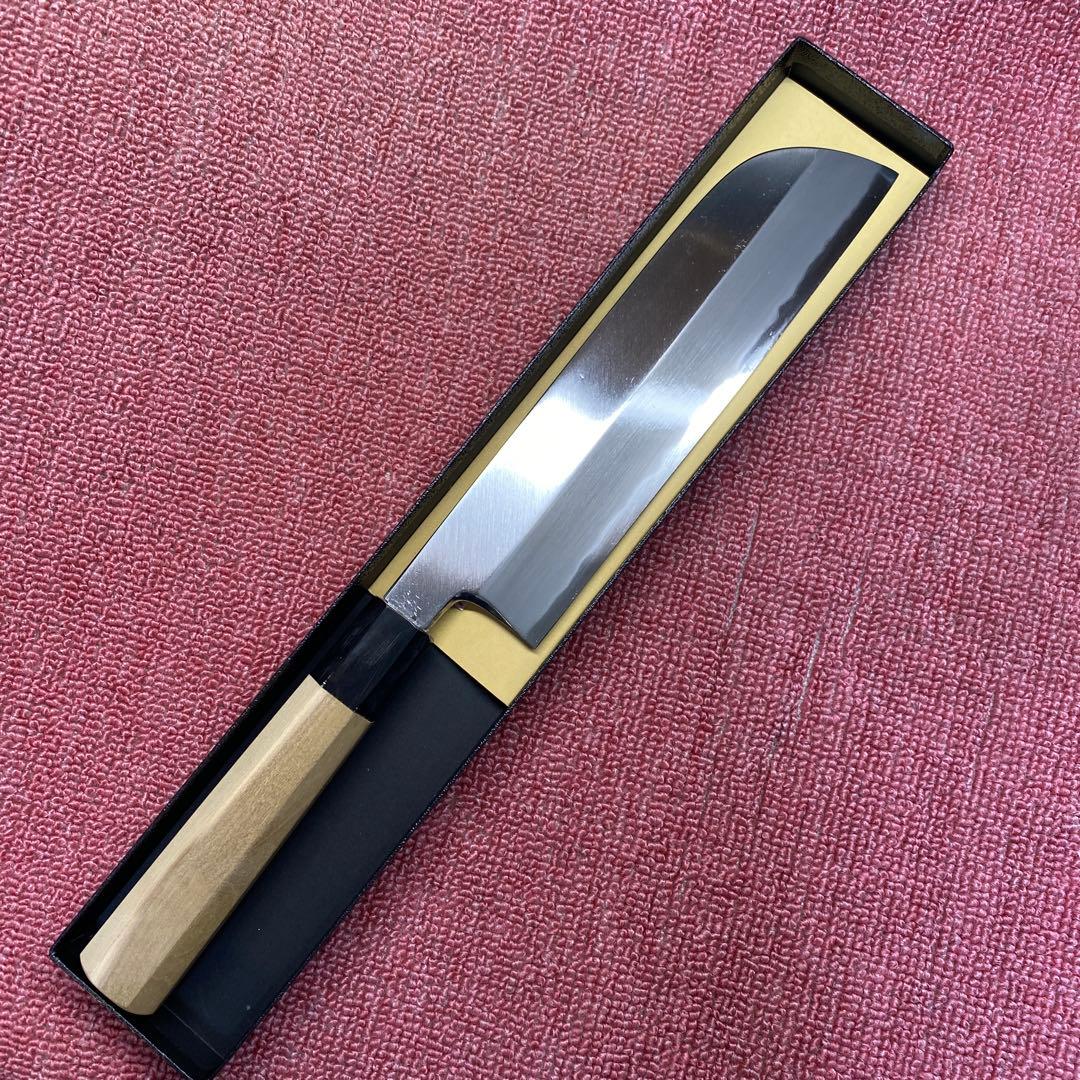 青二鋼　鎌型薄刃包丁　225㎜　7.5寸