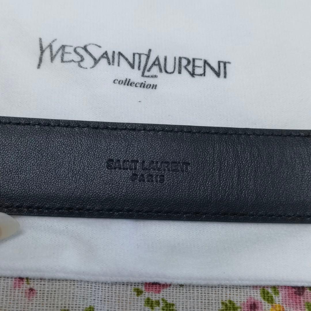 【SAINT LAURENT】YSLモノグラムロゴ レザーベルト 95cm