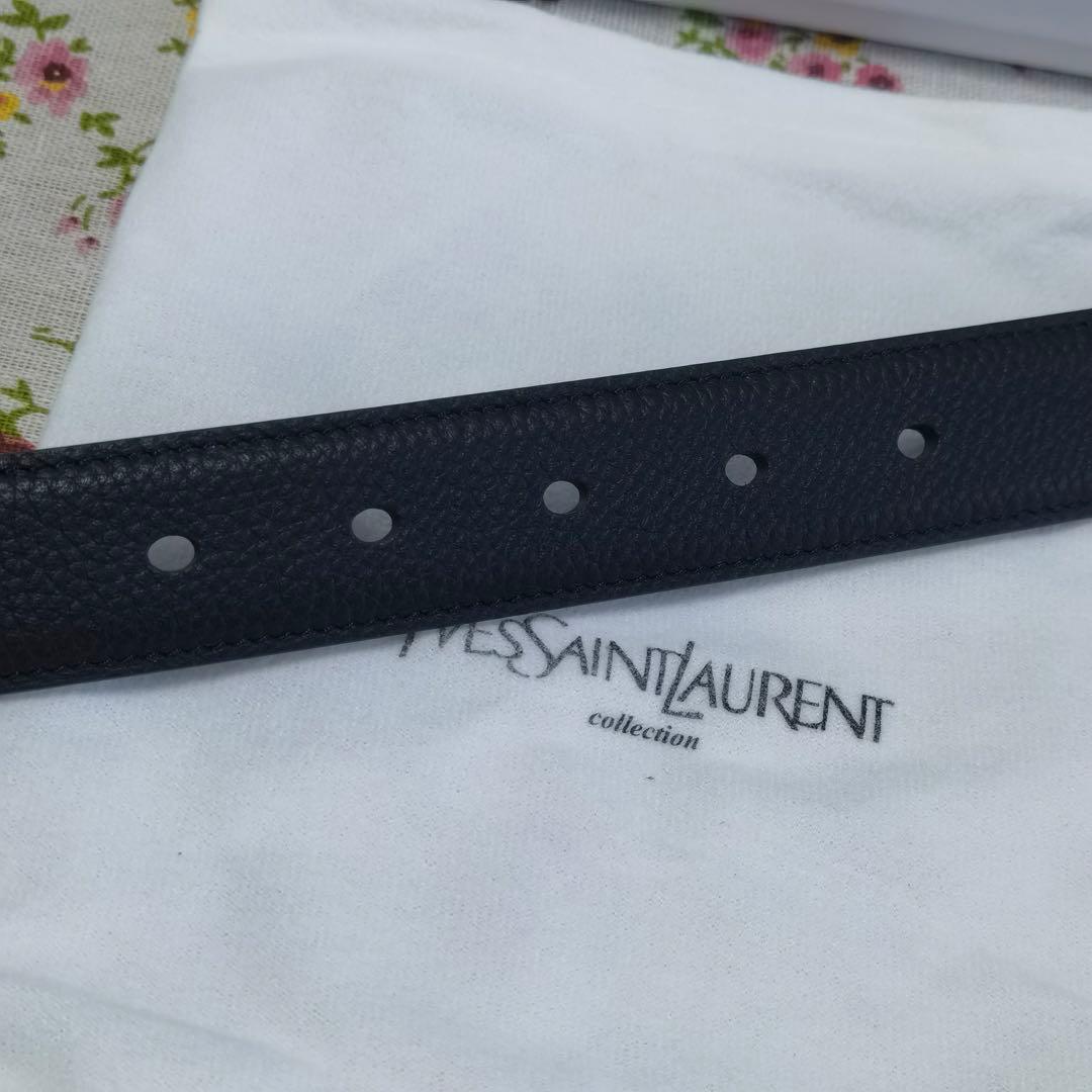 【SAINT LAURENT】YSLモノグラムロゴ レザーベルト 95cm