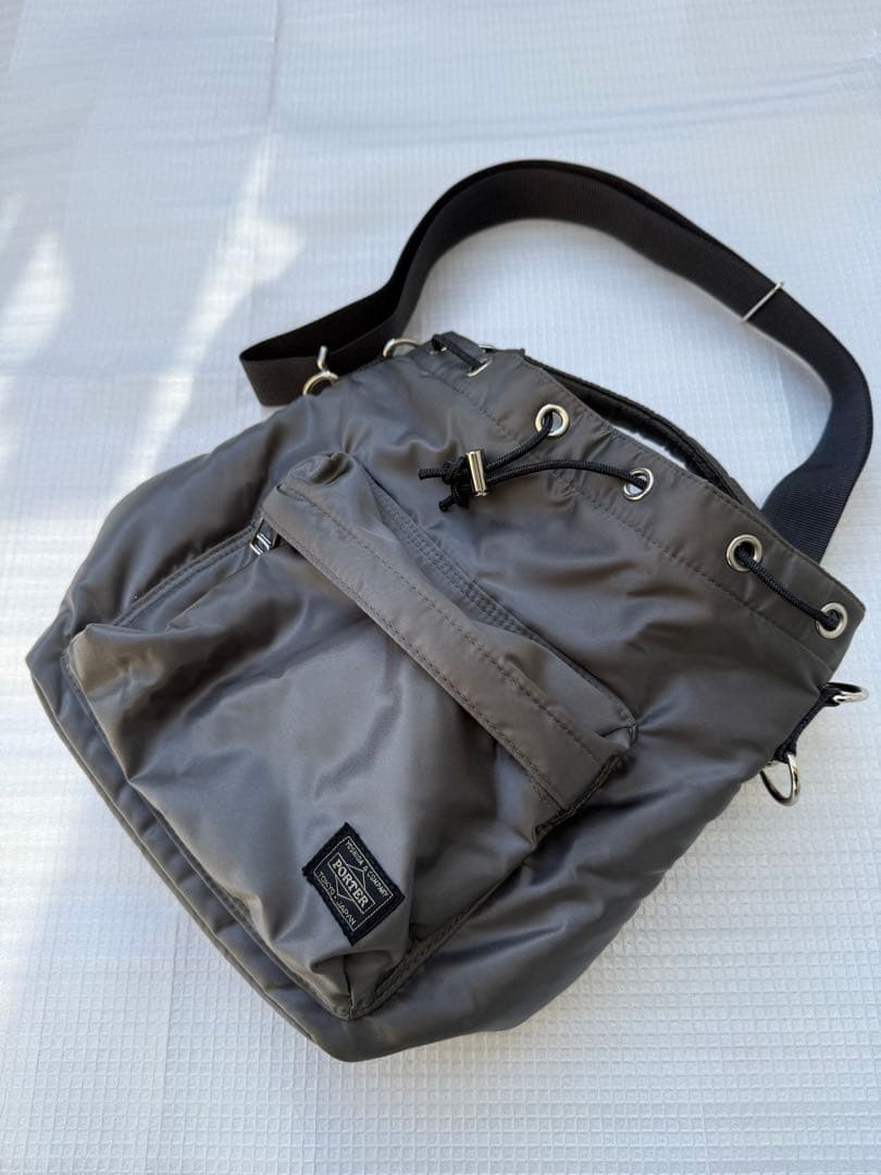 PORTER BALLON SAC L silver glay 中古
