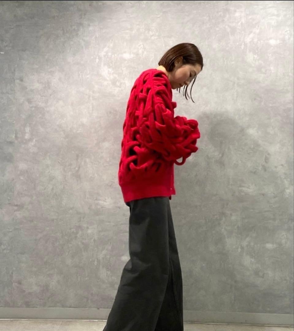 styling/ クロスケーブルニットカーディガン