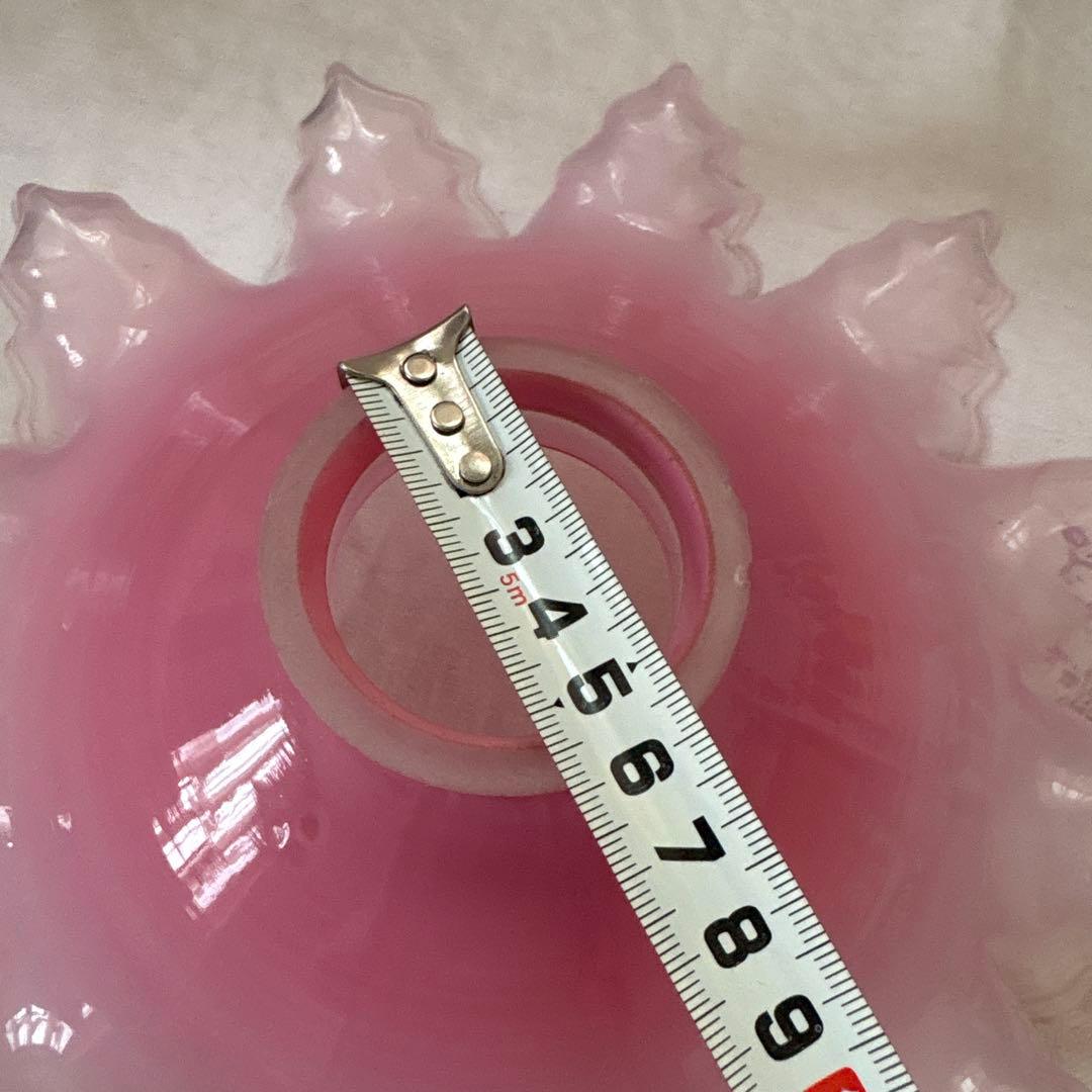 フランスアンティーク　オパールセントガラスシェード　ペンダントランプ