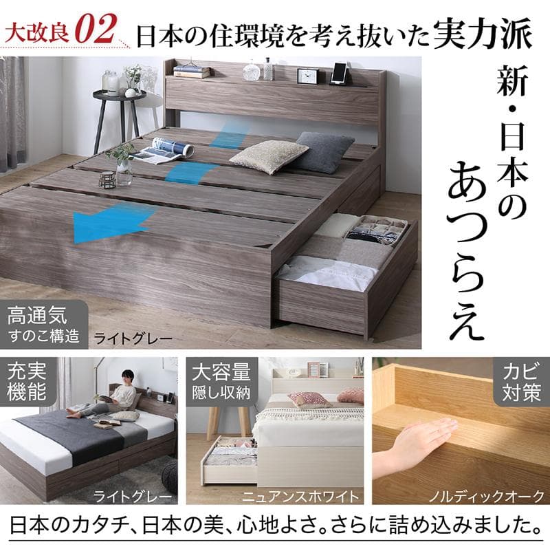 最安値！マットレスなし セミダブルベッド 収納 コンセント 送料込み！ 23