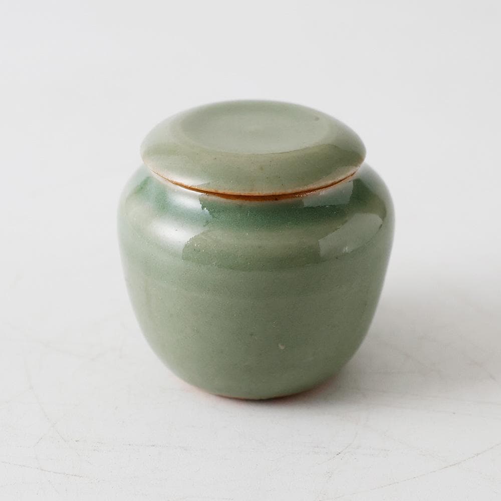 天龍寺青磁 替茶器 茶入 壷 茶道具 唐物 青瓷 時代箱