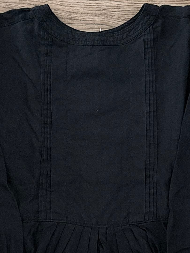 nest Robeリネンミルフィーユタックブラウス リネン 100% ブラック