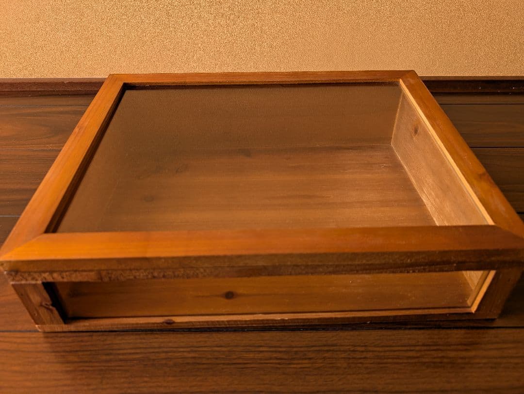 アンティーク調　木製透明ガラスケース　アクセサリーケース　木箱　ヴィンテージ調