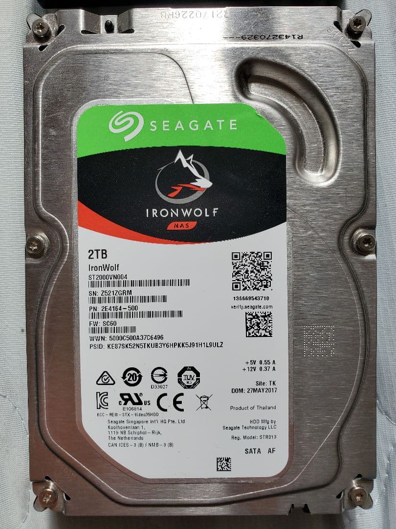 Seagate IronWolf 2TB HDD 4台セット 計8TB