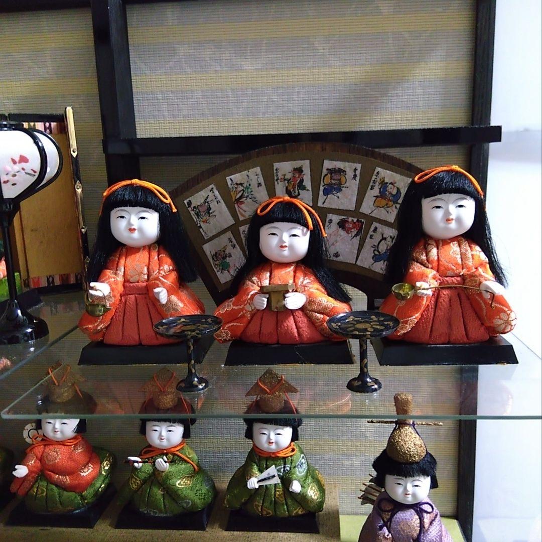 木目込雛人形　雛人形　ひな人形　ひな祭り　木目込人形　昭和レトロ　ガラスケース付