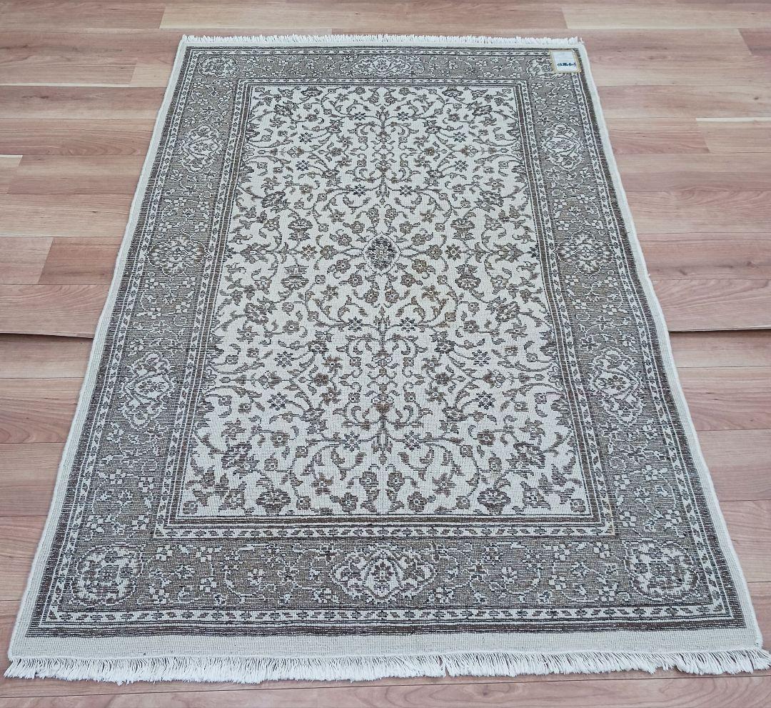 Y3350 トルコ カイセリ絨毯 ウール×コットン 手織 177×118㎝